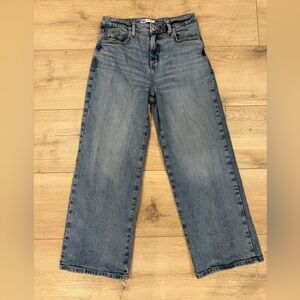 Zara Flare Wide Leg cropped Jeans